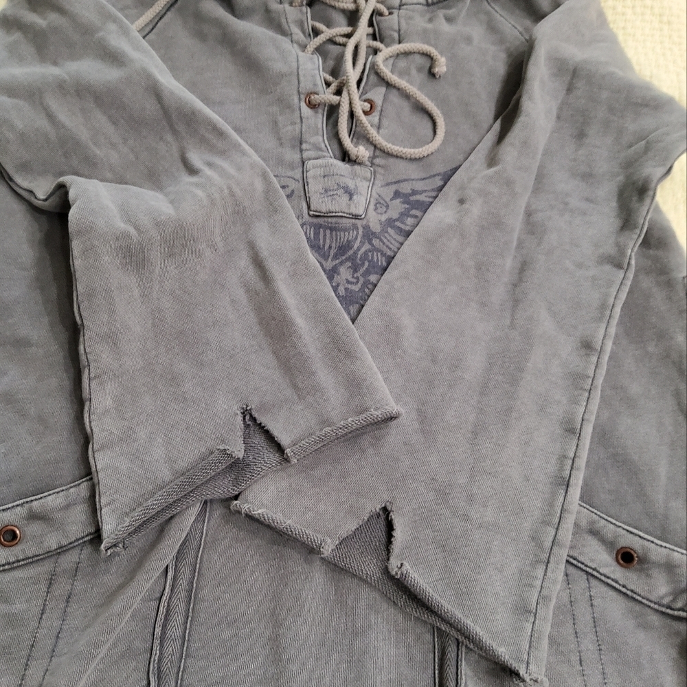 Free People We The Free Lace-Up Hooded Pullover Size M - Picture 13 of 16